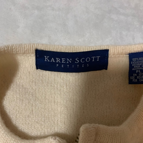 Vintage Handmade Karen Scott Embroidered 100% Wool Sweater Cottagecore - Picture 4 of 5